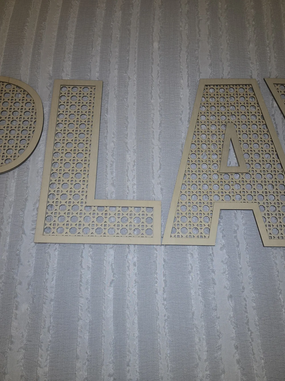 Decorative Beige 'PLAY' Wall Letter Art - Elegant Cutout Design